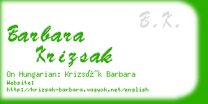 barbara krizsak business card